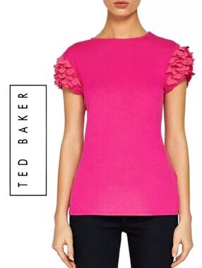 Ted Baker Blere Floral-Appliqué Tee Size S/ Ted 2/ US 6